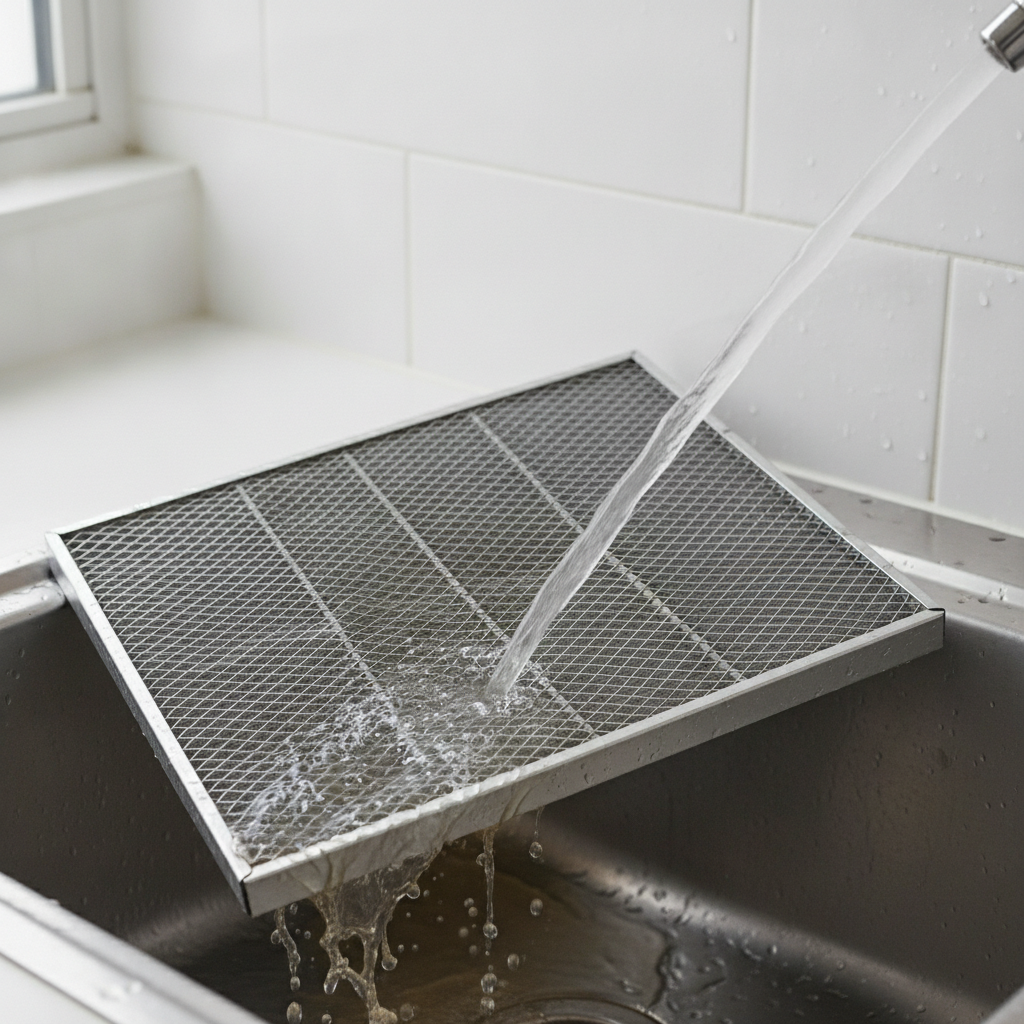 permanent ac filter cleaning - no faces and no text